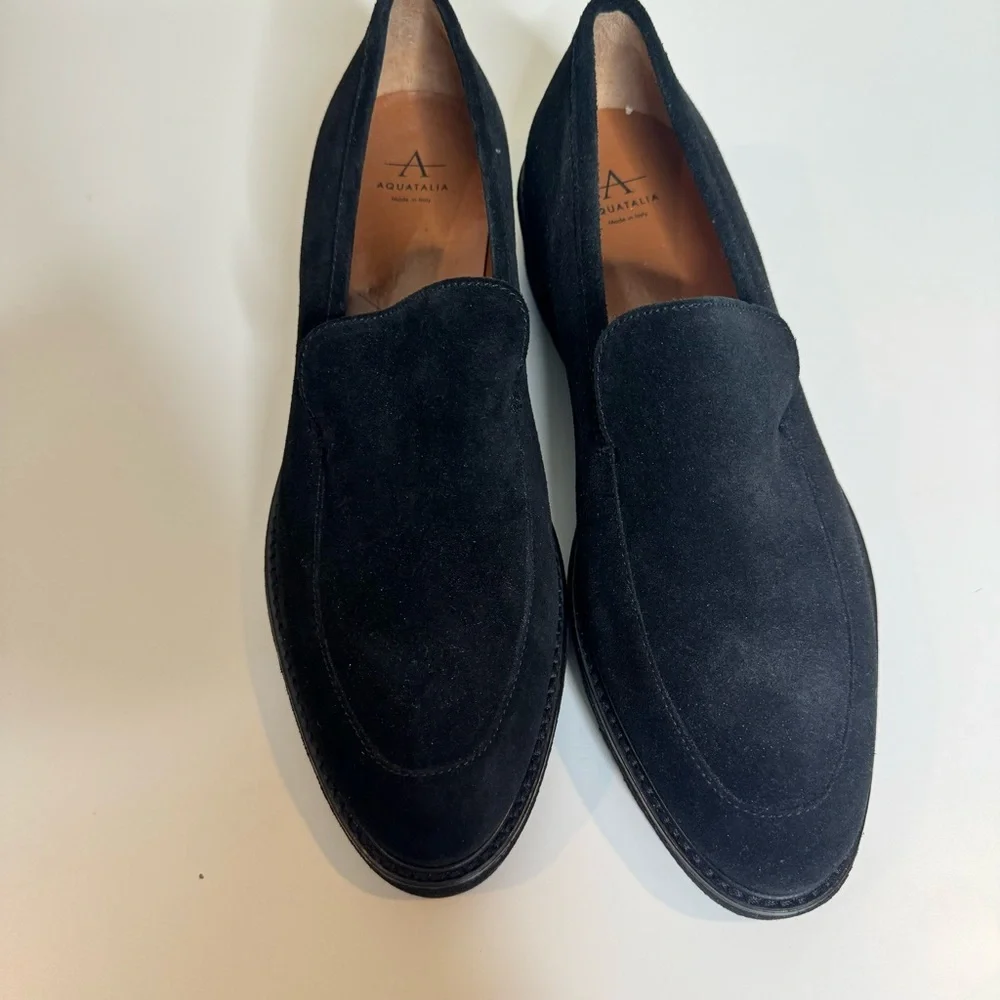 Aquatalia Loafers black Suede Kelsey Weatherproof Shoes